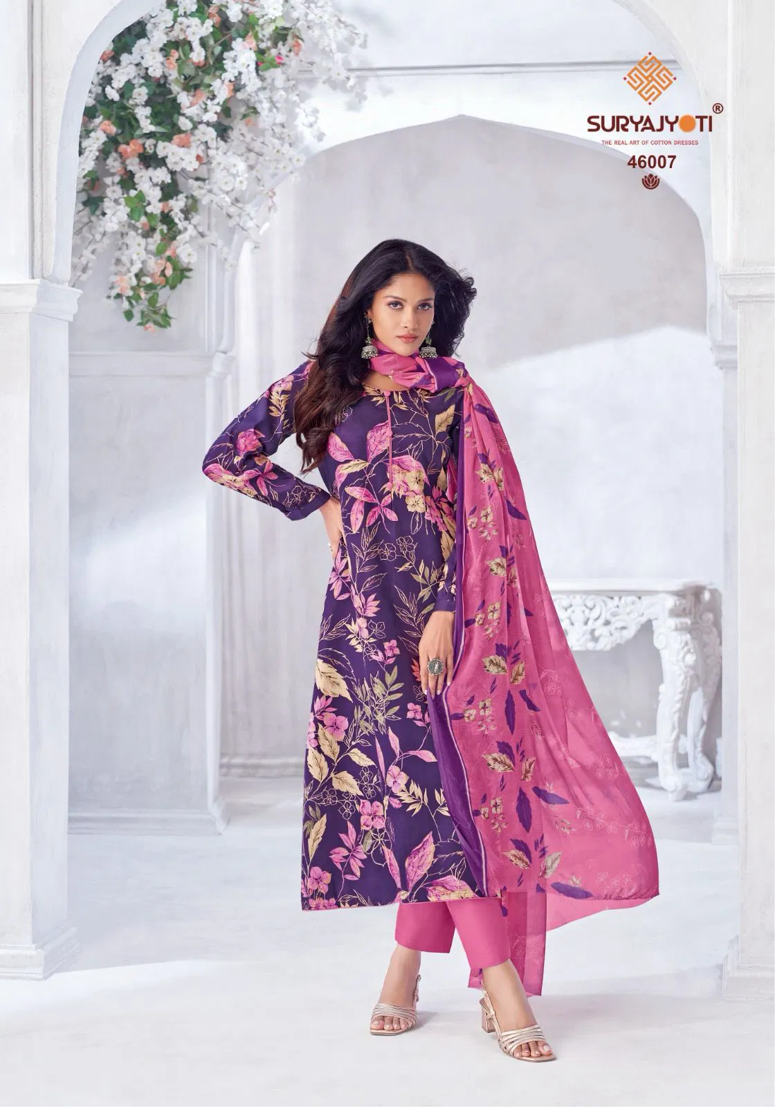 Naishaa Vol 46 By Suryajyoti Jam Satin Printed Dress Material Orders In India